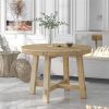 Farmhouse Extendable Dining Table, 16" Leaf, Round to Oval, Natural Wash