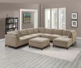 Modular Corner Wedge Sofa Chair, Camel