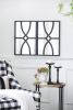 Rectangular Wooden Accent Wall Mirrors, Antique Black Frame, Set of 2, 16" x 23"