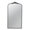 Arched Full Length Mirror, 66" x 36", Black Iron Frame