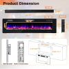 Ultra-Thin Electric Wall Fireplace with Crystal Log Decoration, 68"