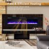 Ultra-Thin Electric Wall Fireplace with Crystal Log Decoration, 68"