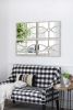 Rectangular Wooden Wall Mirrors, 15.7" x 22.1", Set of 2, White Wash Finish