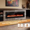 Ultra-Thin Electric Wall Fireplace with Crystal Log Decoration, 68"
