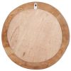 Round Decorative Mirror, 23.6", Natural Teak