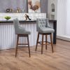 Counter Height Swivel Bar Stools with Footrest, Set of 2, Gray