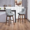 Counter Height Swivel Bar Stools with Footrest, Set of 2, Gray