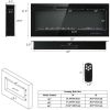 Recessed Electric Insert Wall Mounted Fireplace, 50 Inch