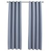 Blackout Curtains with Rings, 54" x 63", 2 Panels, Gray