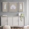 Rice Paper Palm Leaves in Shadowbox, 3-pieces, White Frame