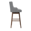 Counter Height Swivel Bar Stools with Footrest, Set of 2, Gray