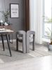 Contemporary Upholstered Barrel Side/Dining Chair, Set of 2, Gray Velvet
