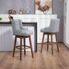 Counter Height Swivel Bar Stools with Footrest, Set of 2, Gray