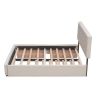 Upholstered Platform Bed, 2 Drawers and Trundle, Queen Size, Dark Beige