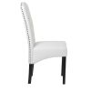 Button Tufted Dining Chair, PU Leather, White