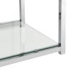 Contemporary Chrome and Glass Wine Rack, 38.98" x 15.35" x 32.87", Silver