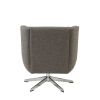 Modern Wing-Style Lounge Chair, Star Based, 360 deg Swivel, Grey