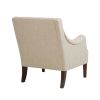Button Tufted Accent Chair, Cream Linen