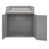 Loft Bed with Drawers, Desk and Wardrobe, Full size, 78.3" x 56.7" x 65", Gray