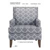 Geometric Print Accent Chairs, Set of 2, Grey and White