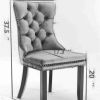 Tufted Upholstered Dining Chair, Wood Legs, 2 Piece Set, Blue Velvet