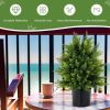 Artificial Cedar Topiary Tree with Cement Pot, Set of 2