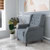 Classic High Back Recliner Chair, Waterproof Fabric, Dark Gray