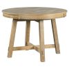 Farmhouse Extendable Dining Table, 16" Leaf, Round to Oval, Natural Wash