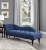Modern Traditional Button Tufted Chaise, Blue