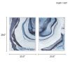 Abstract Canvas Wall , 2-Piece Set, 29.5" x 23.5" each, Blue/White, White Frame
