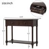 Traditional Console Table with 2 Drawers and Shelf, Espresso