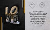 "Love" Word Sculpture Figurine, Aluminum