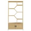 7-Tier Storage Bookcase, Natural, 39.4'' x 13.8'' x 75.6'', Rattan, Natural