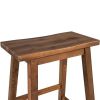 Counter Height Bistro Dining Stools, 23.6" x 17.7", 2-Piece Set, Walnut