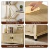 7-Tier Storage Bookcase, Natural, 39.4'' x 13.8'' x 75.6'', Rattan, Natural