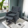 Classic High Back Recliner Chair, Waterproof Fabric, Dark Gray
