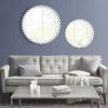 Beaded Iron Round Wall Mirror, 27", White