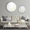 Beaded Round Wall Mirror, 36" Diameter, Silver