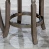 Counter Stool, Weathered Gray, Charcoal Fabric Seat, 24"