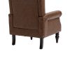 Button Tufted Lounge Armchair, Brown