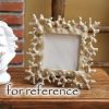 Coral Picture Frame, 7" x 7", Resin, Golden