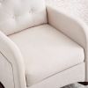 Modern High Back Lounge Arm Rocking Chair, White