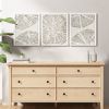 Coastal Rice Paper Wall Art in Shadowbox, 3-piece Set, 16" x 20", White Frame