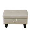 Faux Leather Living Room Set, 3 Piece Set, Pearl White