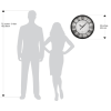 Round Raised Roman Numerals Wall Clock, Analog, 20" Black and White