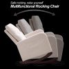 Modern High Back Lounge Arm Rocking Chair, White