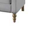 Classic Linen Accent Armchair, Bronze Nailhead Trim, Light Gray