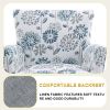 Modern Accent Armchair, White, Blue, Gray Floral Print Linen