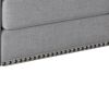 Classic Linen Accent Armchair, Bronze Nailhead Trim, Light Gray