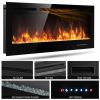 Recessed Electric Insert Wall Mounted Fireplace, 50 Inch